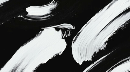 Poster - Abstract monochrome brushstroke art with varied line thickness for creative design