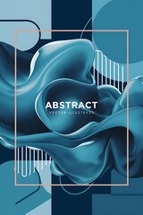 Leinwandbilder - Color banner abstract modern vivid background geometriccreative pattern cool fluid backdrop minimal modern frame vector illustration color blue presentation