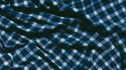 Poster - Checkered denim fabric with classic texture for design and fashion