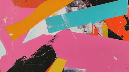 Aufkleber - Vibrant abstract collage background for contemporary design projects