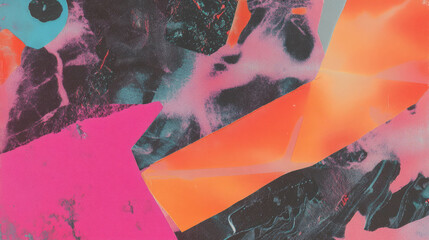 Poster - Vibrant abstract collage background for creative design projects