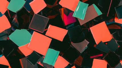 Poster - Vibrant abstract background with colored plastic shards for creative design