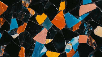 Poster - Vibrant colored plastic shards abstract background for creative design
