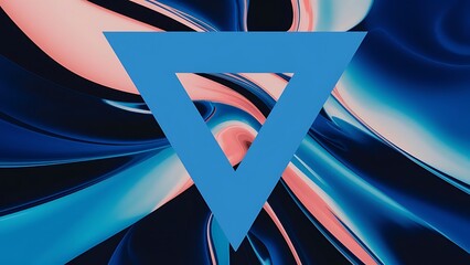 Poster - Blue triangle overlap abstract background