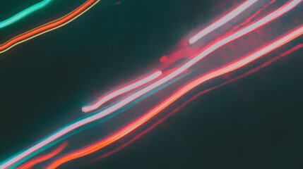 Poster - Neon light streaks on concrete background for futuristic design and urban aesthetic