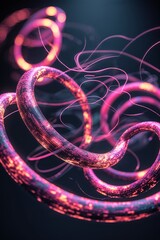 Poster - Abstract colorful patterns of spirals with glowing light effects in a dark background