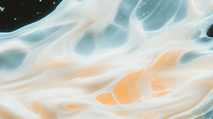 Aufkleber - Abstract cream and blue waves creating an underwater aesthetic for artistic and design use