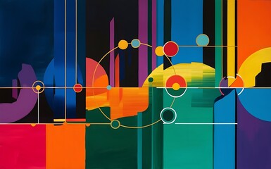 Poster - Colorful abstract background using minimal geometry as an element