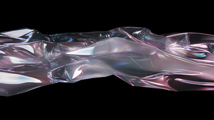 Poster - Abstract iridescent crinkled plastic wrap texture design for creative backgrounds