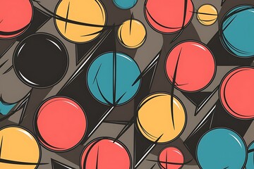 Poster - Trendy round shapes with triangular angle design element vector illustration for wallpaper banner background card book illustration landing page