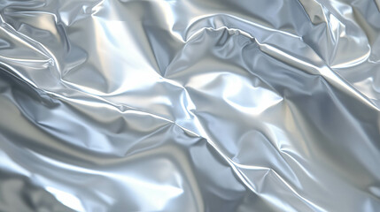 Poster - Shiny crumpled metal foil texture for design backgrounds