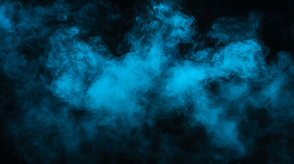 Poster - Ethereal dark blue light and smoke for mystical design concepts