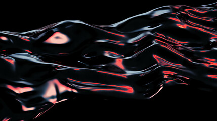 Poster - Abstract dark fluid background with subtle red highlights for design