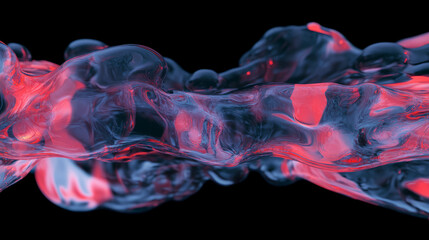 Poster - Abstract design with dark fluid and subtle red accents for modern backgrounds
