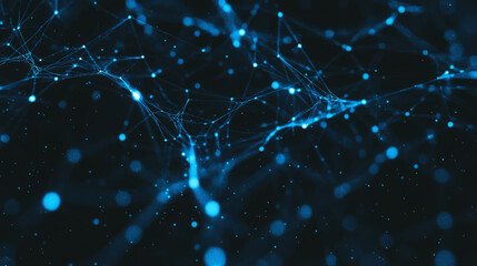 Poster - Ethereal network of delicate spiderweb threads in dark abstract background