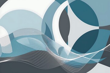 Leinwandbilder - Creative geometric wallpaper minimal abstract background circle and wave composition vector illustration for wallpaper banner background or landing page