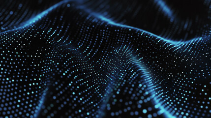 Poster - Denim-inspired abstract wave with digital dotted pattern for modern design