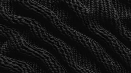 Poster - Intricate black denim texture with subtle woven patterns for creative design