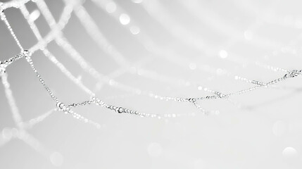 Poster - Morning dew drops on spiderweb creating a mesmerizing natural pattern