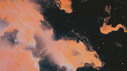 Aufkleber - Abstract digital painting with textured brush strokes and rich color palette
