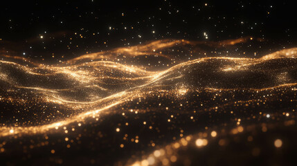 Poster - Galactic dreamscape: distant star clusters and ethereal patterns in a cosmic vista