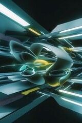 Poster - Abstract wallpaper with 3d dynamic shape background with motion forms futuristic trendy backdrop modern layout science glow graphic vector