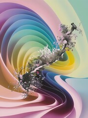 Poster - Abstract pastel rainbow gradient background ecology concept for your graphic design