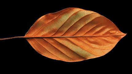 Poster - Natural dried leaf texture with vivid detail on dark background for nature-themed design