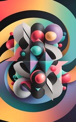 Poster - Trendy abstract business card with gradients of balls shapes on background creative geometric wallpaper graphic vector art abstract geometric background design