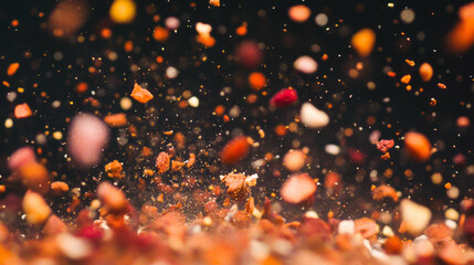 Aufkleber - Vibrant background of drifting mixed spices for culinary design and texture inspiration