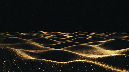 Poster - Abstract golden sands in motion against a starry night background
