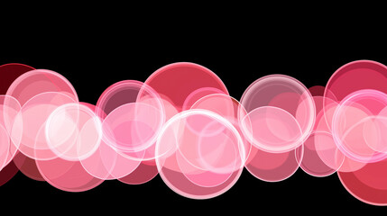 Wall Mural - Abstract pink circles in bokeh on a black background