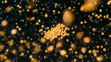 Aufkleber - Abstract background with drifting yellow mustard seeds for design and decoration
