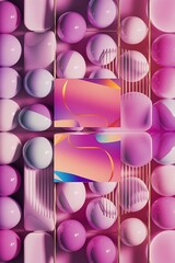 Poster - Trendy abstract business card with gradients of balls shapes on background creative geometric wallpaper graphic vector art abstract geometric background design