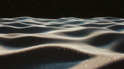 Poster - Serene landscape of fine white sand dunes under a starry sky for background design