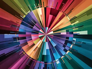 Poster - Abstract colorful geometric composition multicolored circle background
