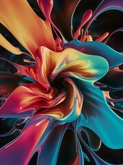 Poster - Abstract 3d cover with bright gradient abstract liquid fluid color shape vibrant gradient modern graphic texture vector 3d illustration