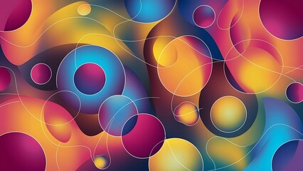 Poster - Round shapes and lines with fluid gradients abstract background vector illustration for wallpaper banner background leaflet catalog cover flyer
