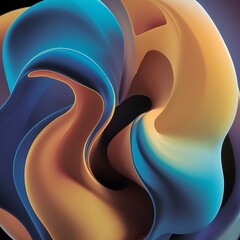 Poster - Abstract 3d cover with bright gradient abstract liquid fluid color shape vibrant gradient modern graphic texture vector 3d illustration