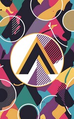 Poster - Trendy round shapes with triangular angle design element vector illustration for wallpaper banner background card book illustration landing page
