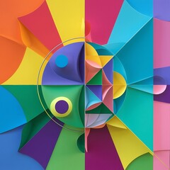 Poster - Colorful abstract background using minimal geometry as an element