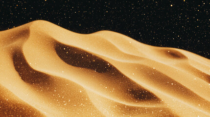 Poster - Flowing sand dunes under starry night for serene backdrop design