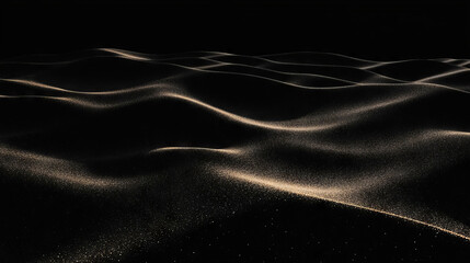 Poster - Abstract desert landscape with dramatic sand dunes and dark background