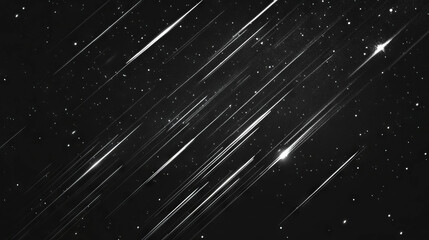 Poster - Celestial night sky with falling star trails and blurred motion