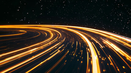 Poster - Cosmic illusion of blurred motion and falling star trails in night sky