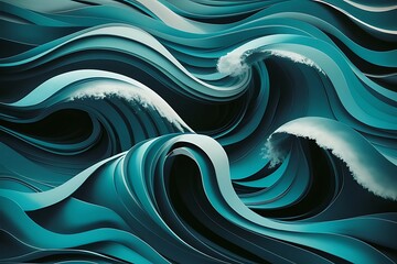 Poster - Fluid waves abstract background for covers templates flyers placards brochures banners