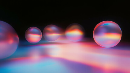 Poster - Vibrant floating rainbow orbs pattern for abstract design and decoration