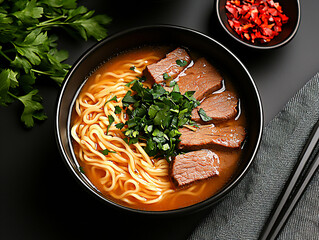 Wall Mural -  beef miso ramen