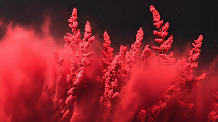 Aufkleber - Vibrant background of floating red sumac powder for creative design