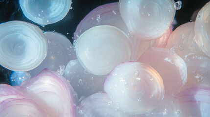 Aufkleber - Ethereal floating sliced onions and white background for culinary designs